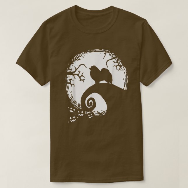 Camiseta Halloween De Keeshond Y Moon (Diseño del anverso)