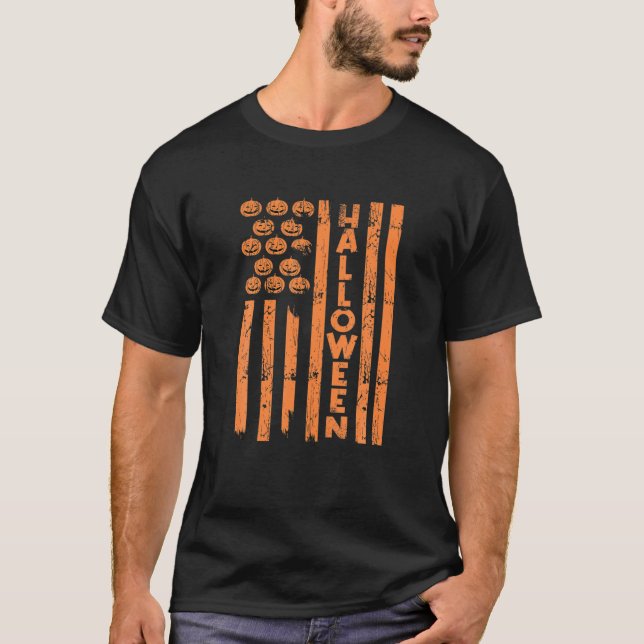 Camiseta Halloween de la Bandera Americana (Anverso)