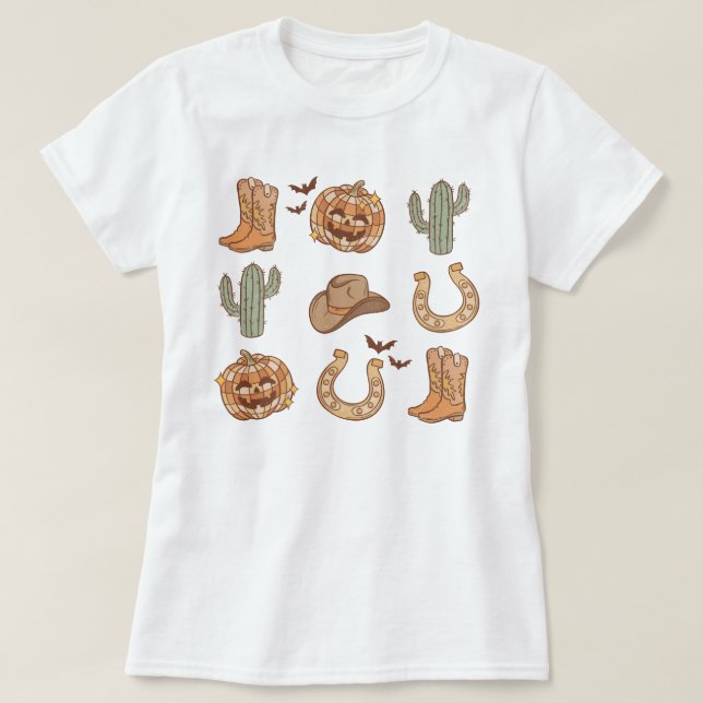 Camiseta Halloween de la Calabaza de Bota de Bote del País  (Diseño del anverso)