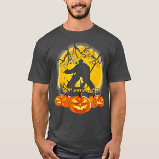Camiseta Halloween de la calabaza de gafas de hockey