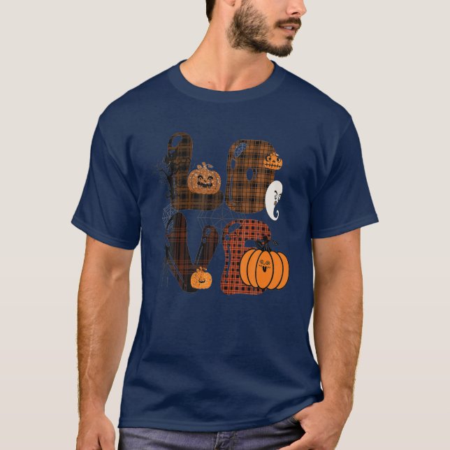 Camiseta Halloween de la Calabaza de Halloween con amor div (Anverso)