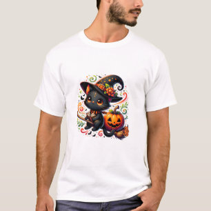 Camiseta Halloween de la calabaza de la Gorra de la bruja d