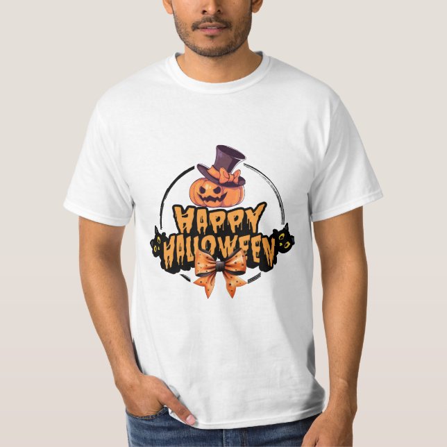 Camiseta Halloween de la cara de calabaza (Anverso)
