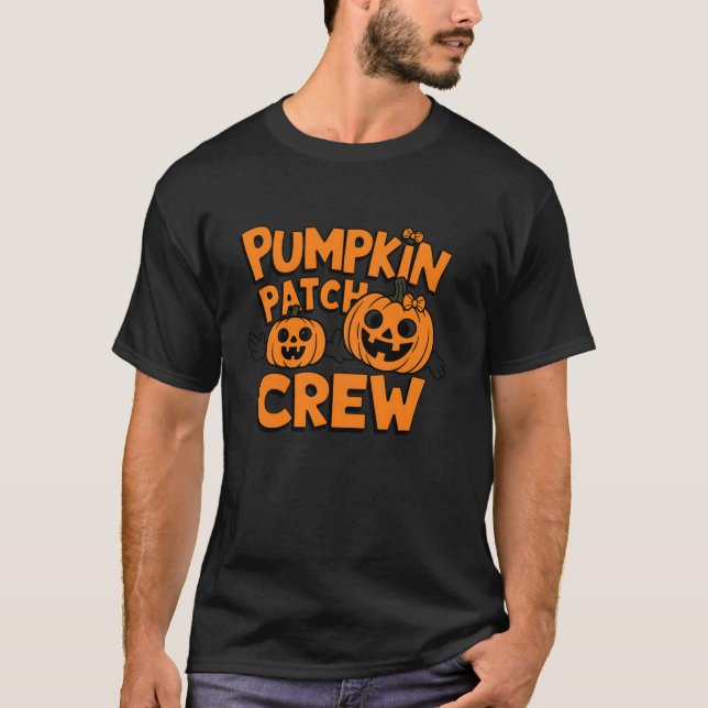 Camiseta Halloween de la familia Cute Parche de Calabaza (Anverso)