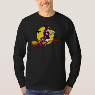Camiseta Halloween de la Fantasía Mágica de la escoba de un