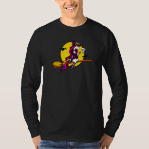 Camiseta Halloween de la Fantasía Mágica de la escoba de un