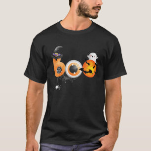 Camiseta Halloween de la luna espeluznante Boo Spider Web B