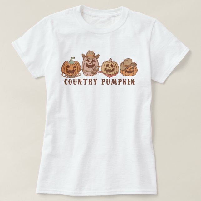 Camiseta Halloween de la moda de la Calabaza de Vaca Occide (Diseño del anverso)
