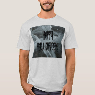 Camiseta Halloween de la pierna de araña y Eerie Background