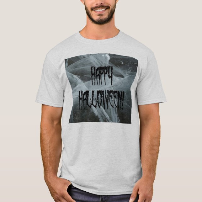 Camiseta Halloween de la pierna de araña y Eerie Background (Anverso)