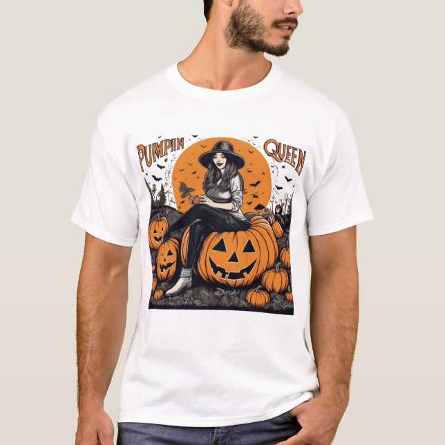 Camiseta halloween de la reina pumkin (Anverso)