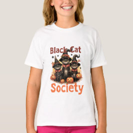 Camiseta Halloween de la sociedad del gato negro
