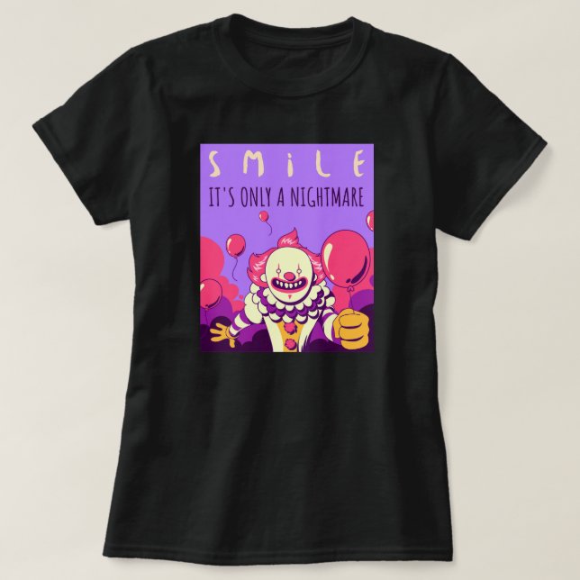 Camiseta Halloween de la temible y sonriente payasada pesad (Diseño del anverso)