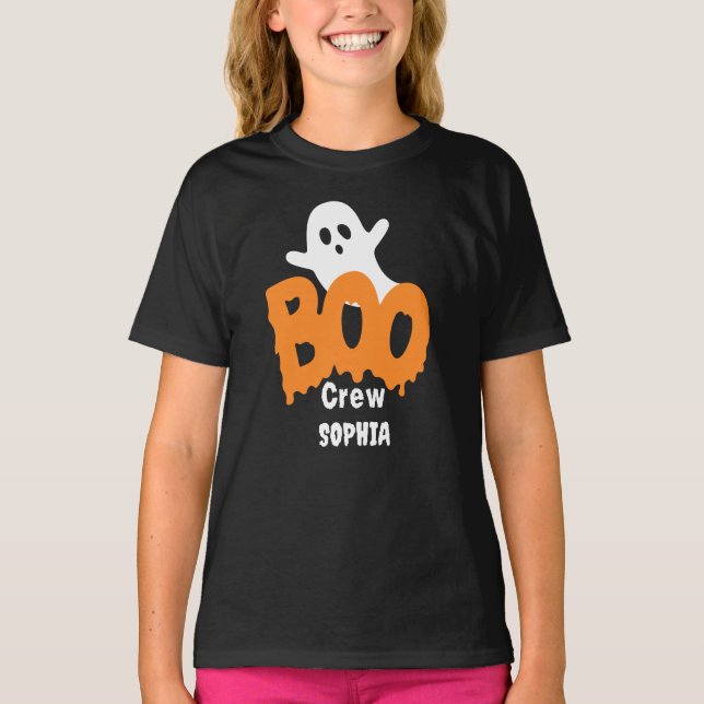 Camiseta Halloween de la tripulación de Boo personalizada (Anverso)
