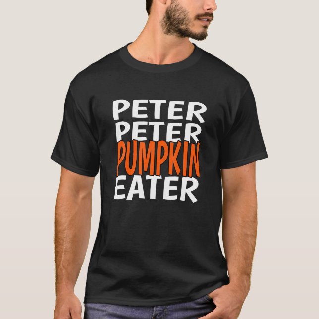 Camiseta Halloween de las Parejas de Comer de Peter Pumpkin (Anverso)