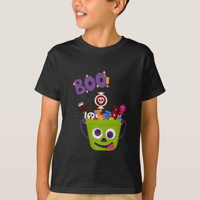 Camiseta Halloween de los niños: "Monstruo de las golosinas (Anverso)