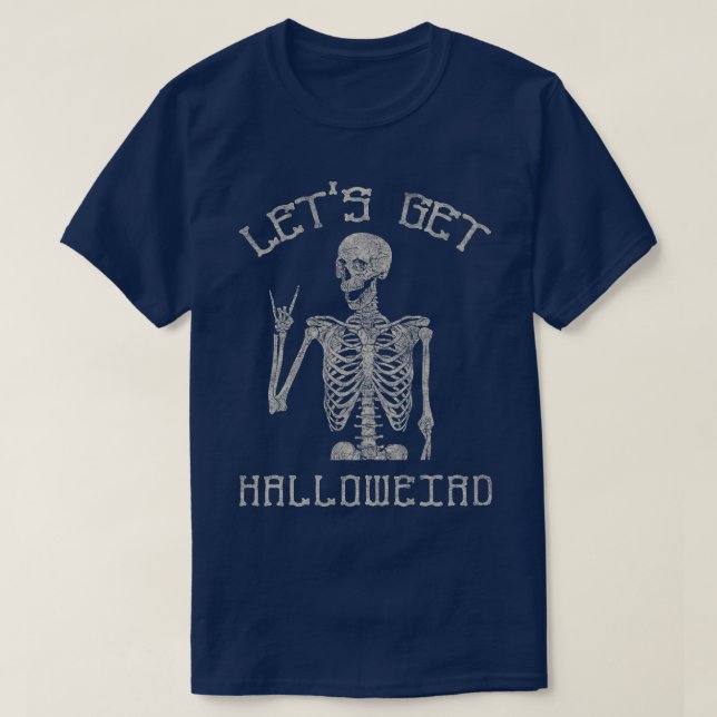 Camiseta Halloween de moda Hagamos un esqueleto de hallowee (Diseño del anverso)