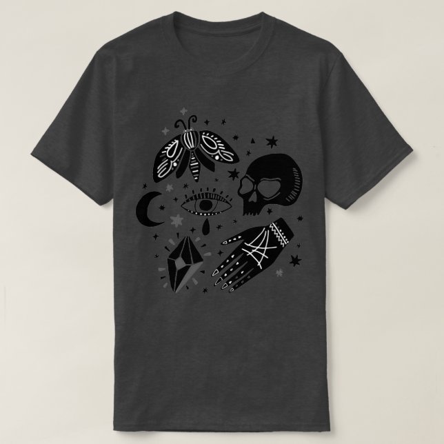 Camiseta Halloween de Mystical Magic Boho Witch Elements (Diseño del anverso)