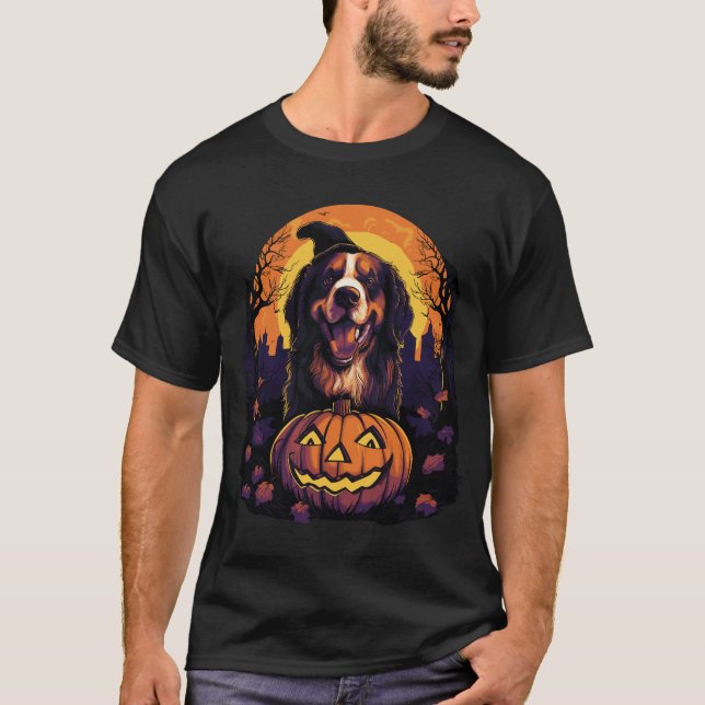 Camiseta Halloween de Perro de Montaña de Bernese (Anverso)