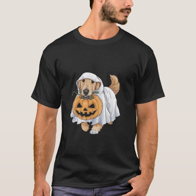 Camiseta Halloween de perro fantasma de Golden Ret (Anverso)