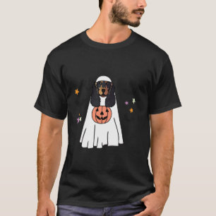 Camiseta Halloween De Perro Fantasma Negro Y Tan Cocker Spa