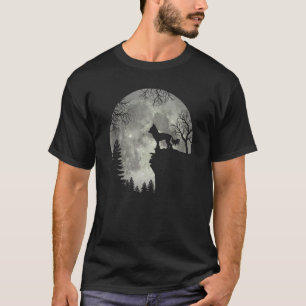 Camiseta Halloween De Perro Y Luna De Cresto Chino