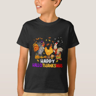 Camiseta Halloween de pollo Feliz Hallothanksmas otoño Chri