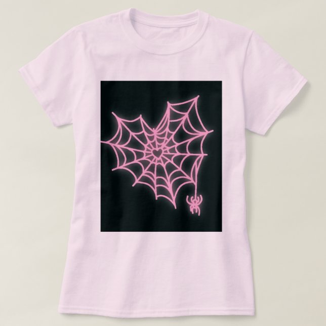 Camiseta Halloween de Spiderweb para el corazón ro (Diseño del anverso)