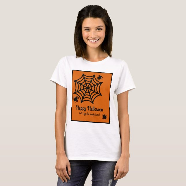 Camiseta Halloween de Spiderweb personalizado (Anverso completo)