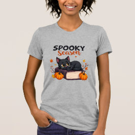 Camiseta Halloween de temporada espeluznante de gato negro 