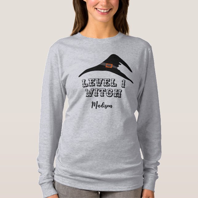 Camiseta Halloween de texto y nombre personalizado (Anverso)