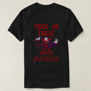 Camiseta Halloween de "TRICK OR TREAT SCARY CLOWN" divertid