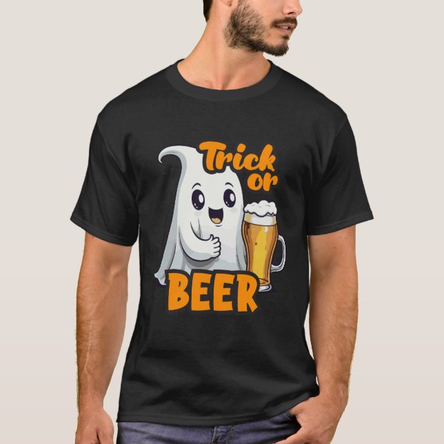 Camiseta Halloween de truco o cerveza (Anverso)
