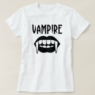 Camiseta Halloween De Vampiros Blancos Y Negros Sombríos