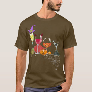 Camiseta Halloween De Vino De Brujería De Pelota De Mujeres
