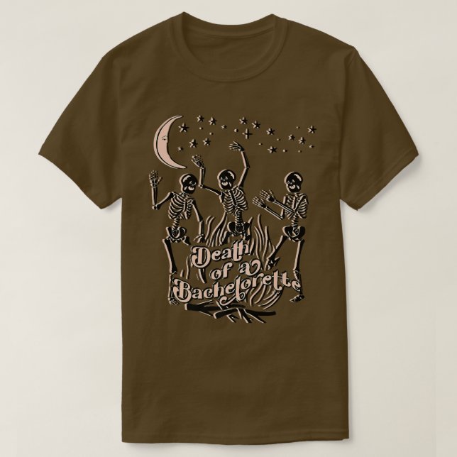 Camiseta Halloween Death Bachelorette Party Spooky Bride Or (Diseño del anverso)