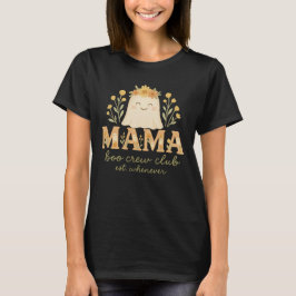 Camiseta Halloween del Boho Sunflower Ghost Mama "Boo Crew"