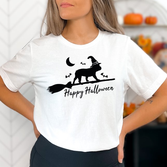 Camiseta Halloween del Bulldog francés Cute Frenchie Brooms (Subido por el creador)