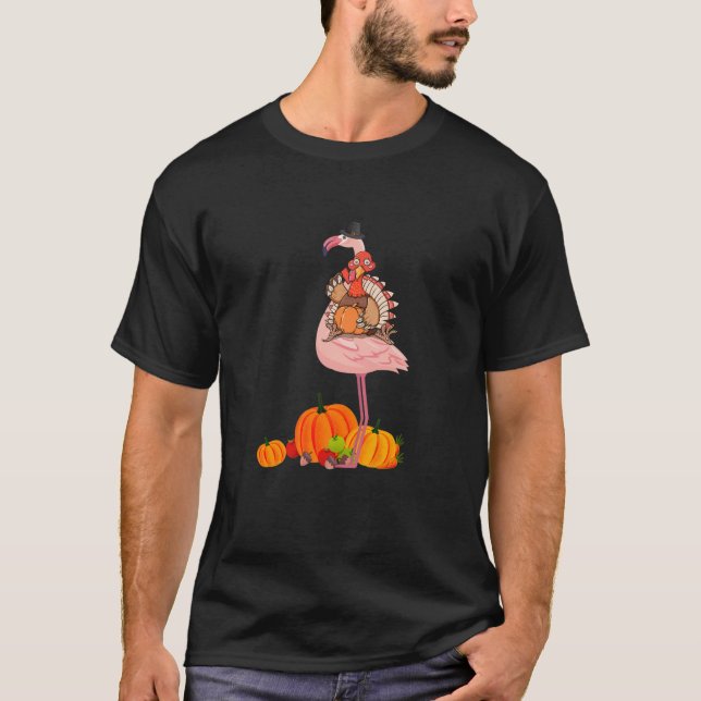 Camiseta Halloween del Día de Acción de Gracias Flamingo (Anverso)