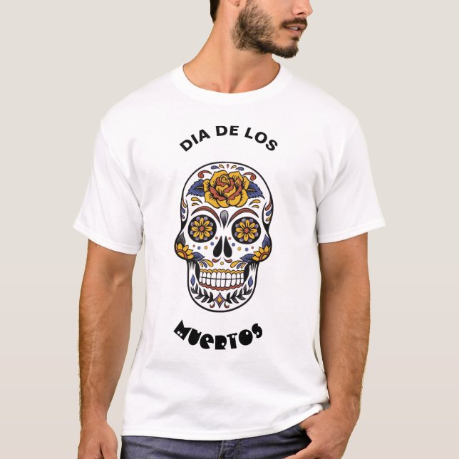 Camiseta Halloween del Día de los Muertos de la Calle Mexic (Anverso)