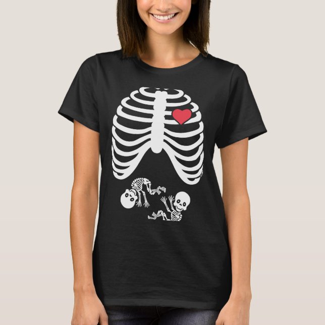 Camiseta Halloween del embarazo en Skeleton Twin (Anverso)