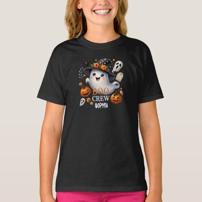 Camiseta Halloween del fantasma Boo Crew (Anverso)