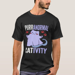 Camiseta Halloween del fantasma del gato de la catividad pu