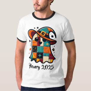 Camiseta Halloween del fantasma personalizado del patchwork