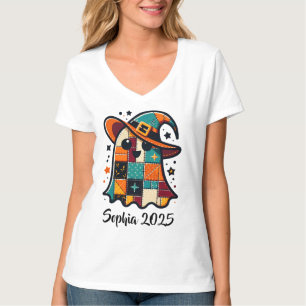 Camiseta Halloween del fantasma personalizado del patchwork