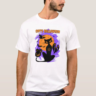 Camiseta Halloween del gato