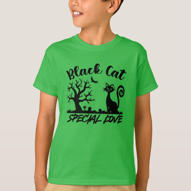 Camiseta Halloween del gato negro (Anverso)
