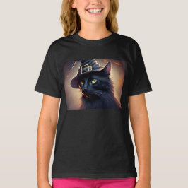 Camiseta Halloween del gato negro