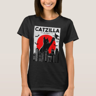 Camiseta Halloween del Gato Negro Catzilla Cat Cat Black Ca