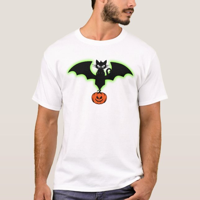 Camiseta Halloween del Gato y la Calabaza del Ala del Murci (Anverso)